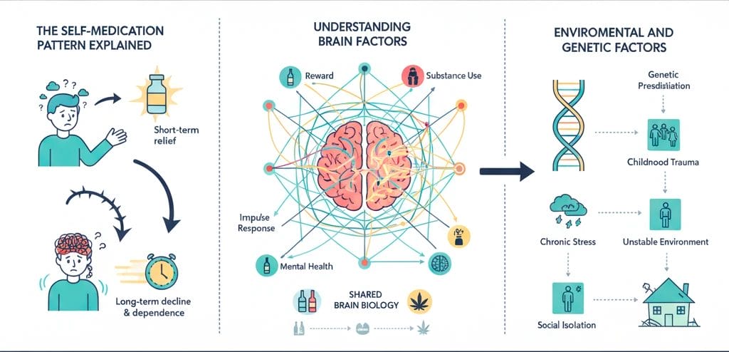 the different mechanisms involved in Dual Diagnosis